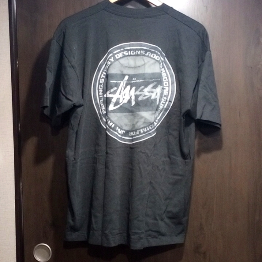 Vintage XL black Stussy single stitch short sleeve t shirt
